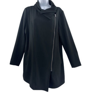 Banana Republic Long-Length Shawl Collar Full Zip Jacket Black - L